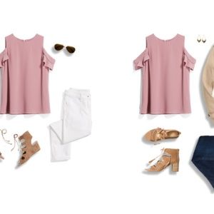 STITCH FIX Cold shoulder Pink Blouse